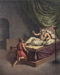 Samuel gaat naar Eli na het horen van een stem die zijn naam roept (kleur litho)