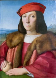 Portret van een jonge man met een appel, mogelijk Francesco Maria della Rovere