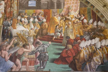 De kroning van Karel de Grote, Zaal van de Brand in de Borgo