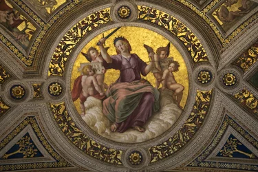 Vrouwe Justitia fresco in Stanza della Segnatura