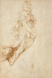 Recto: Studie voor de figuur van Melpomene