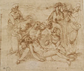 De klaagzang studie voor de graflegging van Christus, begin 16e eeuw