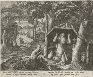 Heilige Arnoldus van Metz als kluizenaar