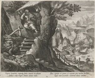 Heilige Sabas als kluizenaar