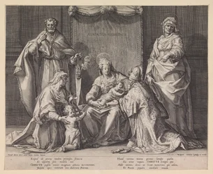 Heilige familie met Zacharias, Elisabet en Johannes de Doper