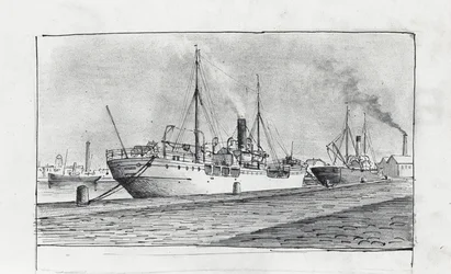 Bateaux a quai (inkt op papier)