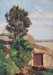 Afdak boven de monding van de Gironde, c1930 (olieverf op hout)