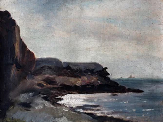 Kust met klif (olieverf op doek)