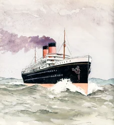 Liner (Gouache en inkt op papier.)