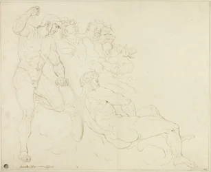 Schetsen van zes klassieke figuren