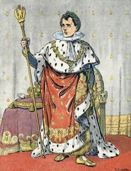 Portret van keizer Napoleon I (1769-1821) Illustratie door Raymond de Neziere in 