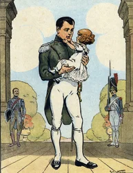 Portret van Keizer Napoleon I (1769-1821) met zijn zoon de Aiglon (1811-1832) (Koning van Rome Napoleon II, Hertog van Reichstadt)
