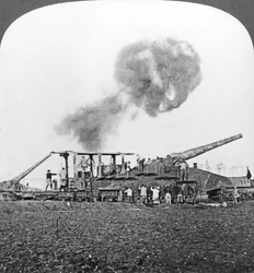 Britse 16 inch spoorwegkanonnen in actie, Eerste Wereldoorlog, ca. 1914-1918