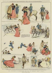 De verkering van Marmaduke en Tot, een uittreksel uit een dagboek (chromolitho)