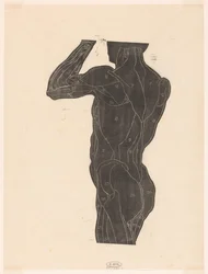 Anatomische studie van de rug- en bilspieren van een man in silhouet
