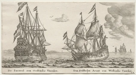 Schepen van Amsterdam: De Parel en Oost-Indiëvaarder, De Dubbele Adelaar, een West-Indiëvaarder