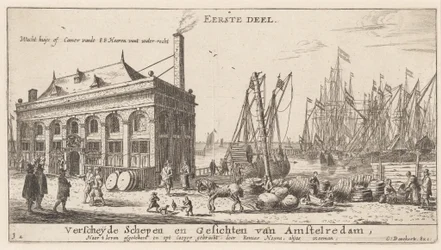 Uitzicht op de Haven van Amsterdam met het Kantoor van de Waterautoriteit (Titelpagina)