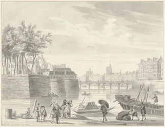Gezicht op de Pont Rouge, Parijs