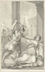 Het gezin van keizer Caius vermoord