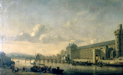 Uitzicht op de Seine met de zuidgevel van de Louvre-galerij, Parijs, 1660
