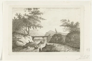 Brug bij een waterval