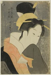 Kokonoe van de Maruya, uit de serie Schoonheden van de Vergunde Wijk (Kakuchu bijin kurabe)