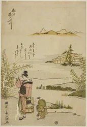 De Juweelrivier van Bush Clovers in de provincie Omi (Omi Hagi no Tamagawa), uit een ongetitelde serie van zes Juweelrivieren