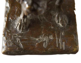 Detail van een Franse bulldog, klein model