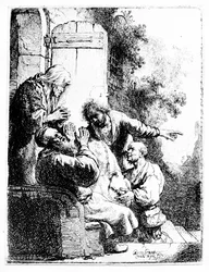 Jozefs jas gebracht aan Jakob, c.1633 (ets)