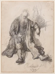 Oude man zittend (De dronken Lot?), c.1630-33