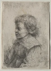 Portret van een jongen in profiel