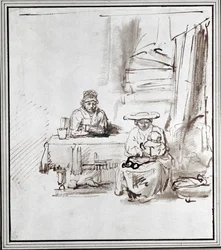 De Heilige Familie. Pentekening (tekening)