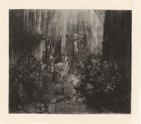 De drie kruisen, ca.1653-55 (gravure)