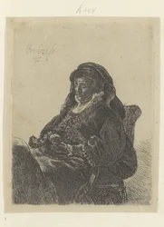 Rembrandts moeder als weduwe met zwarte handschoenen. Recueil de quatre-vingt-cinq estampes originales (serietitel)