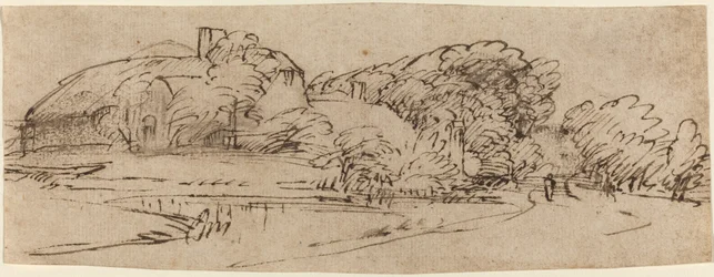 Een Landschap met Boerderijen tussen Bomen