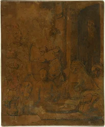 Abraham ontvangt de engelen [voorkant]