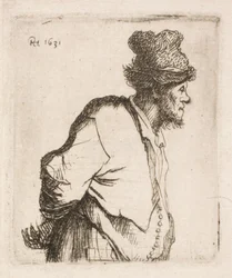 Boer met handen op de rug