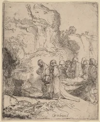 Christus wordt naar het graf gedragen
