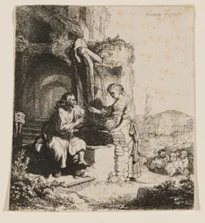 Christus en de vrouw uit Samaria: te midden van de ruïnes