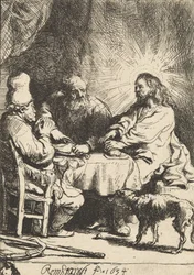 Christus in Emmaüs: de kleinere plaat, 1634