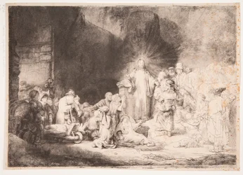 Christus, omringd door zieken, terwijl hij kleine kinderen ontvangt (de „Honderdguldenprent”)