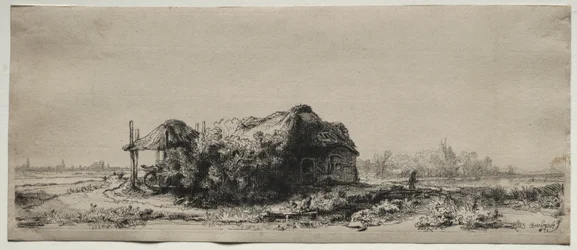 Landschap met een huisje en hooischuur: Oblong, 1641
