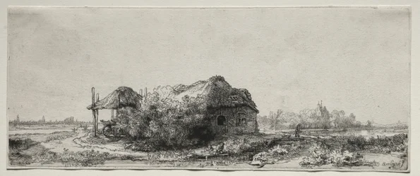 Landschap met een huisje en hooischuur: Oblong, 1641