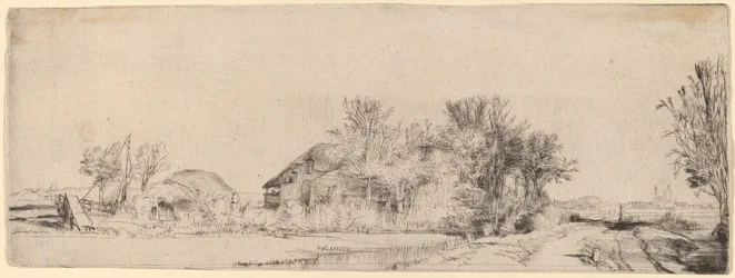Landschap met een Weg naast een Kanaal