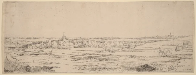 Landschap met uitzicht op Haarlem (Het Goudweegersveld)