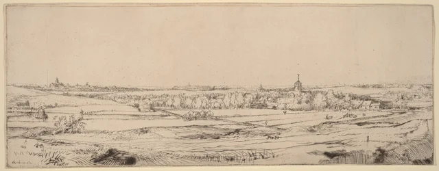 Landschap met uitzicht op Haarlem (Het Goudweegersveld)