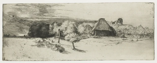 Landschap met een boerderij en het 