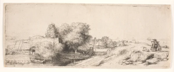 Landschap met een melkboer