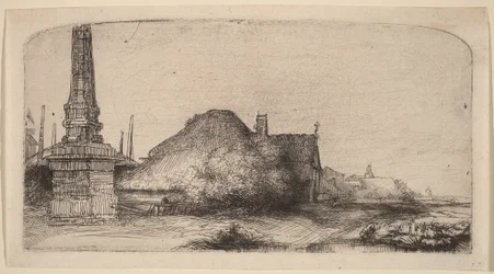Landschap met een obelisk