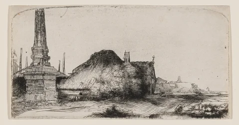 Landschap met een obelisk